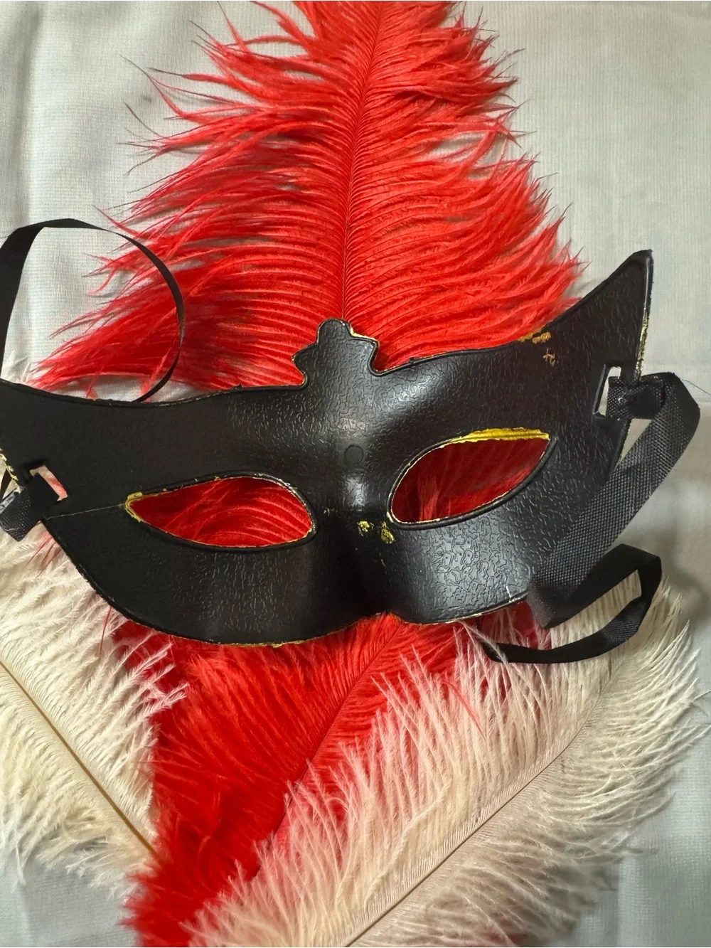 Gold Venetian plastic Mask ideal for masquerade ball, Halloween, costume party.